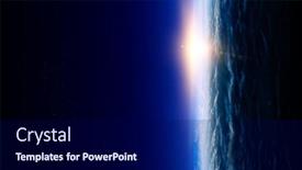  Presentation with space - Cool new theme with sunrise-on-planet-orbit-space backdrop and a navy blue colored foreground