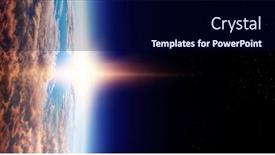  Presentation with space - Audience pleasing PPT layouts consisting of sunrise-on-planet-orbit-space backdrop and a navy blue colored foreground