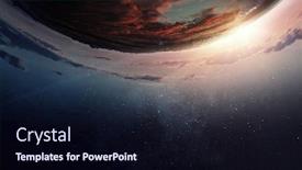  Presentation with space - Slide deck enhanced with sunrise-on-planet-orbit-space background and a wine colored foreground