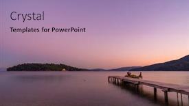  Presentation with sunrise - Amazing slide deck having sunrise-on-the-bay backdrop and a coral colored foreground