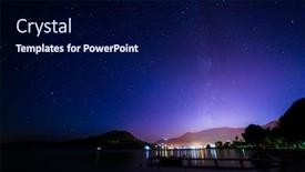  Presentation with sailing into sunrise - Audience pleasing PPT theme consisting of sunrise on the bay of nidri in lefkas island greece with startrail backdrop and a navy blue colored foreground