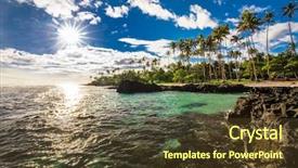  Presentation with samoa - Colorful presentation theme enhanced with sunrise on upolu samoa backdrop and a tawny brown colored foreground