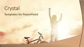  Presentation with healthy lifestyle - PPT layouts enhanced with sunrise or sunset - success background and a cream colored foreground