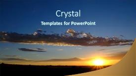  Presentation with sun rise - Presentation theme consisting of sunrise-or-sunset-sun-set background and a ocean colored foreground