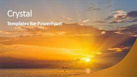  Presentation with marine in the ocean - Slides with sunrise over atlantic ocean fl background and a coral colored foreground