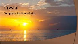 Presentation with atlantic - Audience pleasing PPT theme consisting of sunrise over atlantic ocean fl backdrop and a coral colored foreground