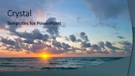  Presentation with atlantic - Theme consisting of sunrise over atlantic ocean fl background and a light blue colored foreground