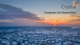  Presentation with fort - Amazing presentation having sunrise-over-city-of-fort backdrop and a seafoam green colored foreground