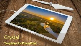  Presentation with river forest - Theme featuring sunrise-over-dismal-river-meandering background and a tawny brown colored foreground