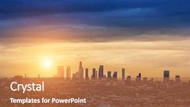  Presentation with los angeles - Slides having sunrise over los angeles city background and a red colored foreground