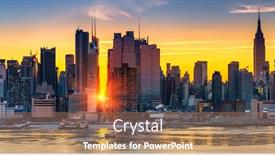  Presentation with manhattan - Presentation theme having sunrise-over-manhattan-in-new background and a coral colored foreground