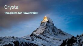  Presentation with sunrise - Audience pleasing theme consisting of sunrise-over-matterhorn-peak-swiss backdrop and a ocean colored foreground