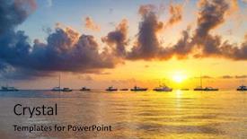  Presentation with republic dominican - Presentation theme featuring sunrise over ocean in dominican background and a coral colored foreground