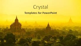  Presentation with myanmar bagan - Cool new PPT theme with sunrise over temples of bagan in myanmar backdrop and a white colored foreground