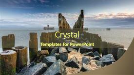  Presentation with sunrise - PPT theme consisting of sunrise-over-the-beach background and a  colored foreground