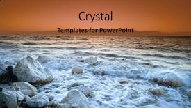  Presentation with waves - Amazing PPT theme having sunrise over the dead sea backdrop and a red colored foreground