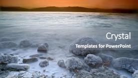  Presentation with waves - Colorful PPT layouts enhanced with sunrise over the dead sea backdrop and a gray colored foreground