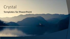  Presentation with sunrise - PPT theme featuring sunrise-over-the-lake-bled background and a lemonade colored foreground