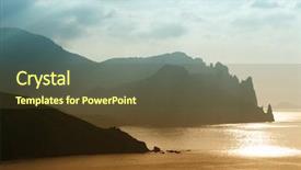  Presentation with sunrise - Colorful slides enhanced with sunrise over the sea crimea backdrop and a tawny brown colored foreground