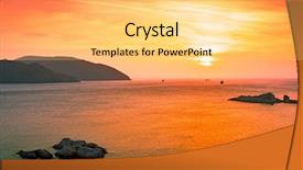  Presentation with sunrise - Cool new slides with sunrise over the sea stone on the foreground backdrop and a yellow colored foreground