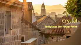  Presentation with croatia split - Slides featuring sunrise-over-the-split-old background and a tawny brown colored foreground
