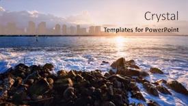  Presentation with waikiki diamond head - Amazing PPT theme having sunrise-over-waikiki-beach backdrop and a lemonade colored foreground