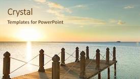  Presentation with nobody - Presentation having sunrise pier and nobody background and a soft green colored foreground
