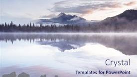  Presentation with serene - Slide deck consisting of sunrise-scene-on-beautiful-serene background and a sky blue colored foreground