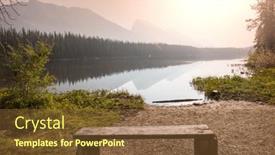  Presentation with serene - Theme consisting of sunrise-scene-on-beautiful-serene background and a tawny brown colored foreground