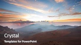  Presentation with volcano - Slide deck enhanced with sunrise scene on haleakala volcano background and a tawny brown colored foreground