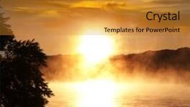  Presentation with scene - Slide deck featuring sunrise-scene-on-lake background and a gold colored foreground