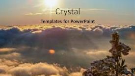  Presentation with shining - Amazing PPT layouts having sunrise-shining-over-the-clouds backdrop and a light blue colored foreground