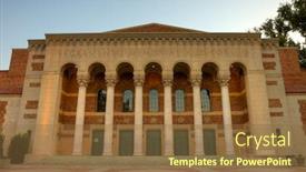  Presentation with memorial - Audience pleasing slides consisting of sunrise shot with high dynamic range photography of the sacramento memorial auditorium backdrop and a tawny brown colored foreground