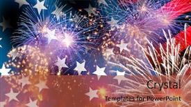  Presentation with independence - Colorful slide set enhanced with flash free - celebratory fireworks and crowd backdrop and a red colored foreground