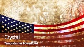  Presentation with 4th july - Audience pleasing slides consisting of flash free - celebratory fireworks and crowd backdrop and a tawny brown colored foreground