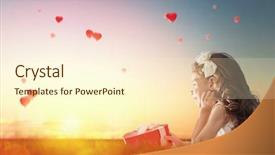  Presentation with valentine wedding border - PPT theme featuring balloons in shape of heart background and a cream colored foreground