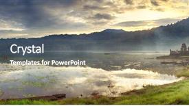  Presentation with bali temple - PPT layouts with sunrise time tamblingan lake bali background and a gray colored foreground