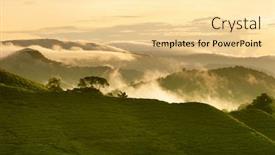  Presentation with tea plantation - Amazing presentation theme having sunrise-view-of-tea-plantation backdrop and a blonde colored foreground