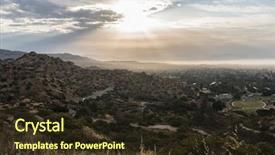  Presentation with ranch - Audience pleasing PPT theme consisting of sunrise view towards porter ranch backdrop and a tawny brown colored foreground