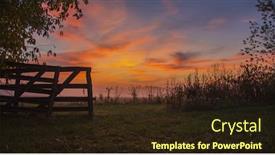  Presentation with fog - PPT layouts featuring sunrise-with-fog-on-farm background and a wine colored foreground