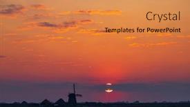  Presentation with windmill - Slide set having sunrise-with-windmill-hargermolen-bergen background and a gold colored foreground