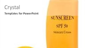  Presentation with skincare - Audience pleasing presentation consisting of sunscreen factor fifty skincare cream with yellow swimming goggles over white background backdrop and a white colored foreground