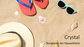  Presentation with seashell - Cool new presentation design with sunscreen oil with seashell backdrop and a lemonade colored foreground