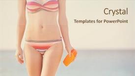  Presentation with cancer care - Colorful theme enhanced with sunscreen on beach skin backdrop and a lemonade colored foreground