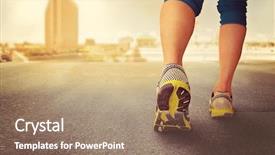  Presentation with healthy lifestyle - Cool new PPT theme with sunset - healthy lifestyle concept done backdrop and a coral colored foreground