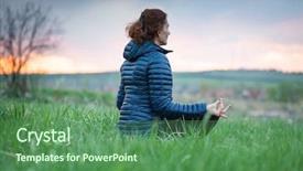  Presentation with mental-health - Presentation consisting of sunset - mindfulness meditation mental background and a  colored foreground