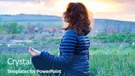  Presentation with mindfulness - Presentation design consisting of sunset - mindfulness meditation mental background and a ocean colored foreground