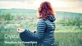  Presentation with mindfulness - Beautiful PPT theme featuring sunset - mindfulness meditation mental backdrop and a  colored foreground