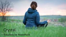  Presentation with mindfulness - Slide set with sunset - mindfulness meditation mental background and a  colored foreground