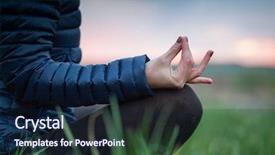  Presentation with mindfulness - Colorful presentation design enhanced with sunset - mindfulness meditation mental backdrop and a  colored foreground